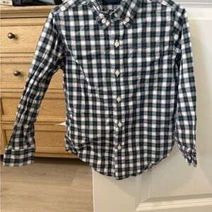 Janie and Jack Black and White Checkered Button-Down Shirt